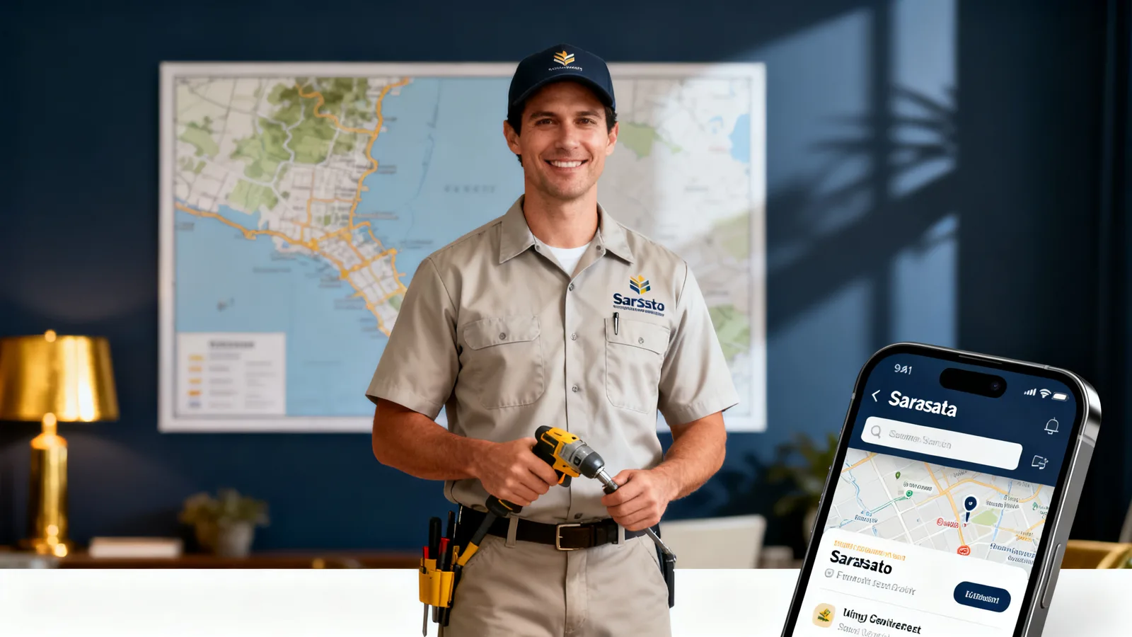 Illustration representing what does "local search marketing" mean for a sarasota home service business?