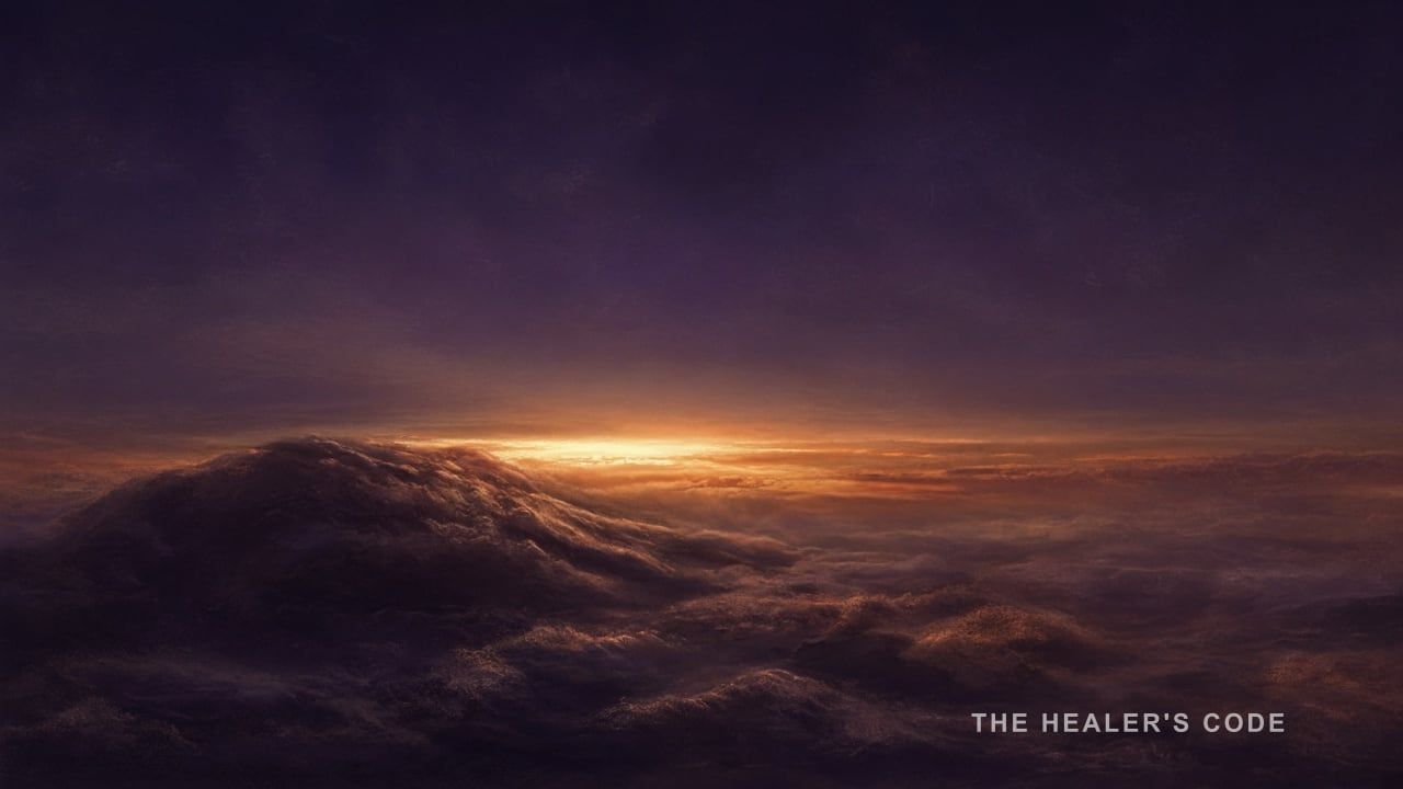 A gold horizon breaking across indigo twilight, a split in what looked like one continuous line