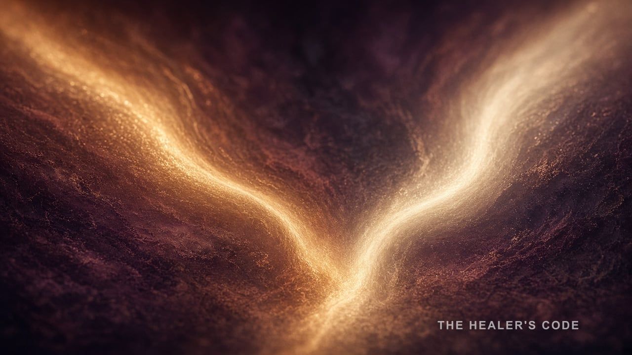 Two warm streams of light joining into one brighter current