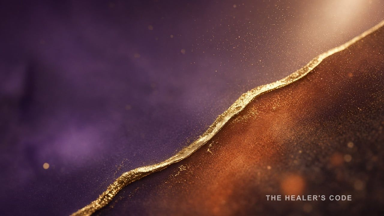 A sharp gold edge set against a softer violet field