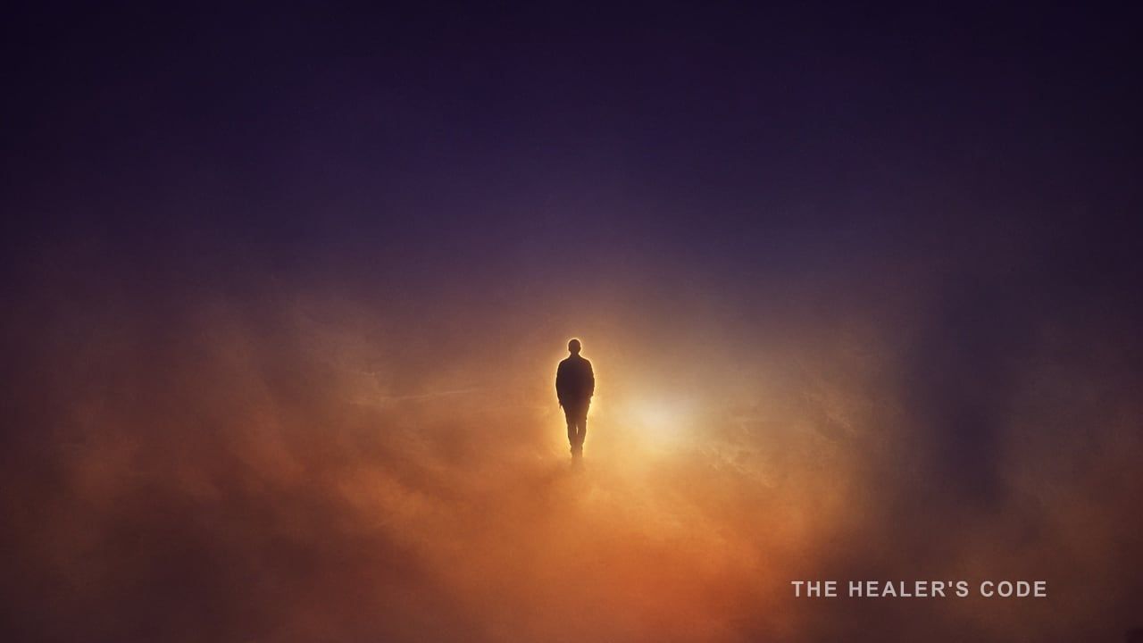 A silhouetted figure stepping through gold light, suggesting attention entered on purpose