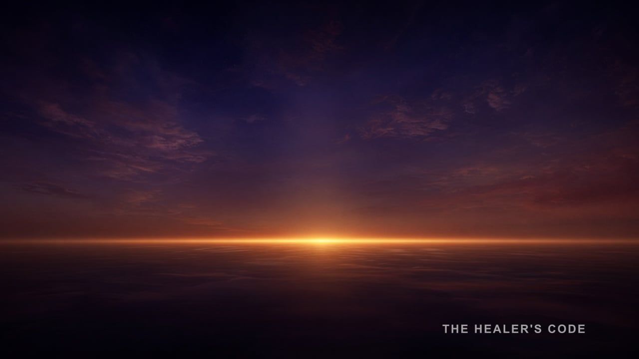 A gold horizon line gathering light under a deep indigo sky