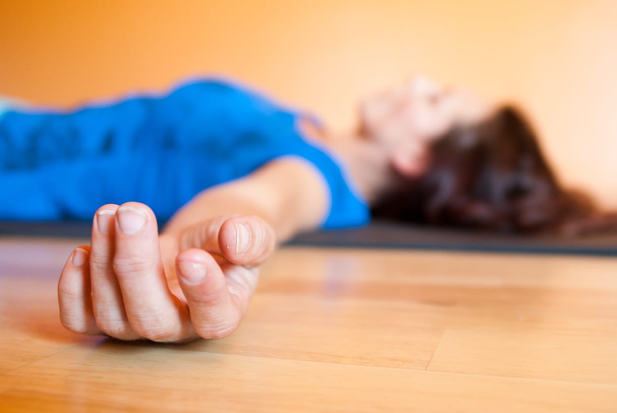 Resting in savasana