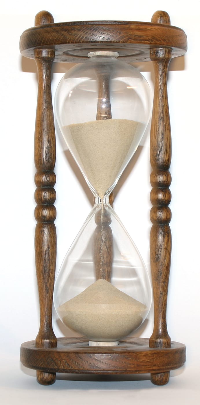 A wooden hourglass