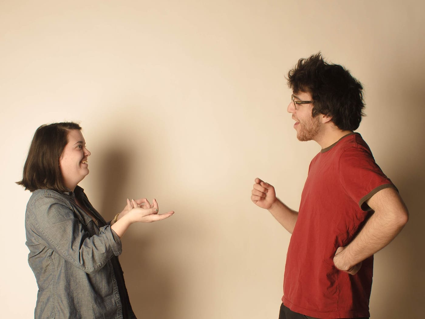 Two people in conversation