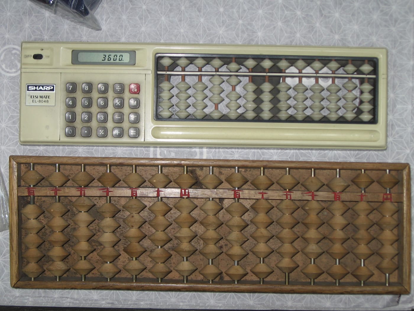 A soroban abacus in daily use, Otaru