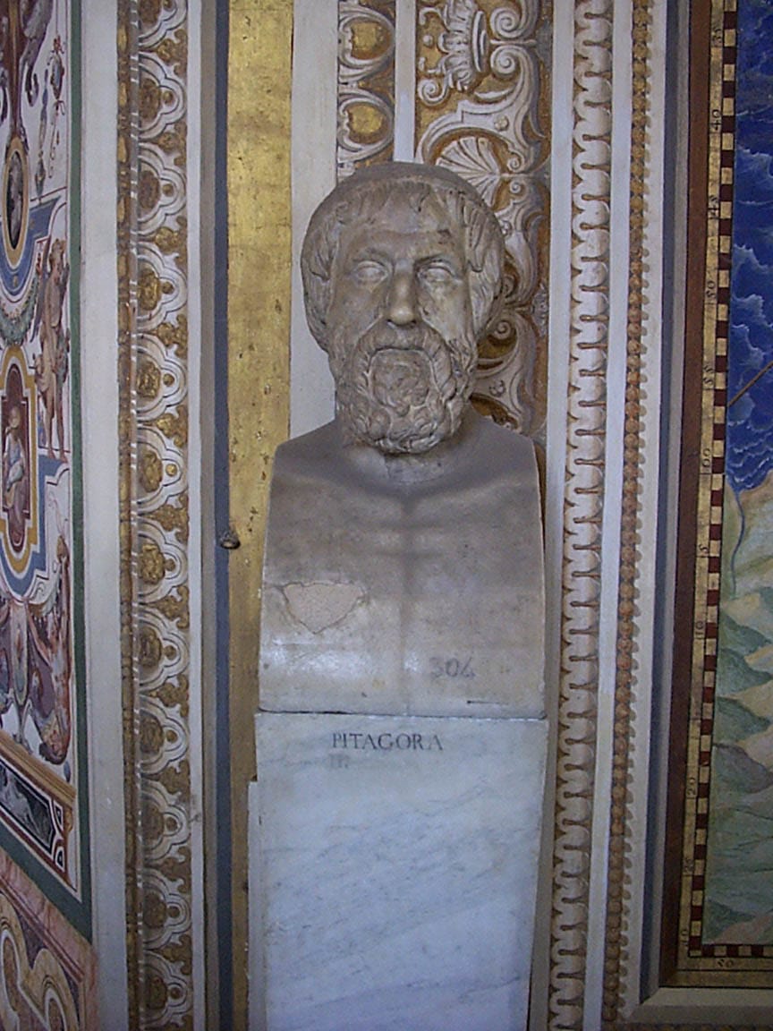 Bust of Pythagoras, the Pythagorean system