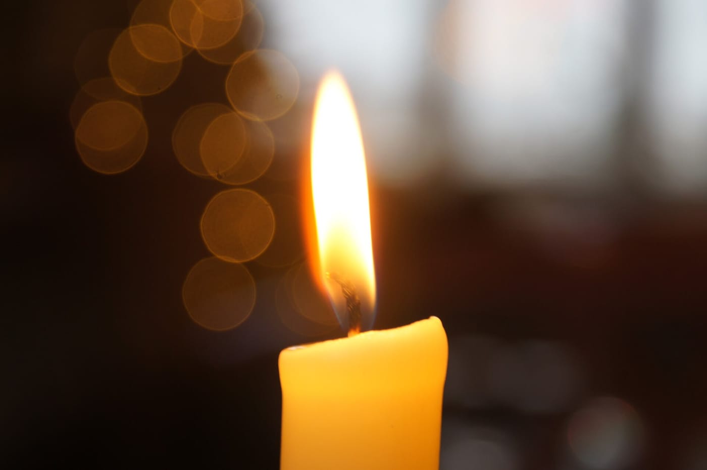 A single candle flame