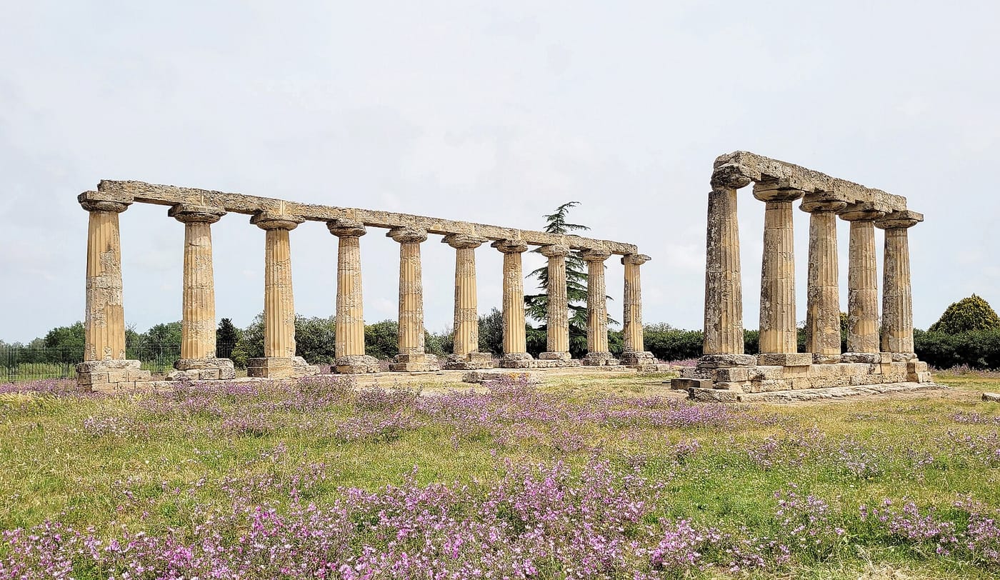 The Temple of Hera at Metapontum, where Pythagoras died