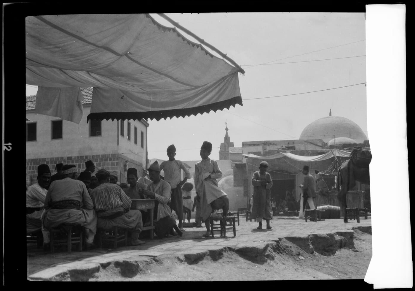 A crowded café in Jaffa